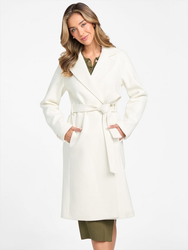 White discount coat guess