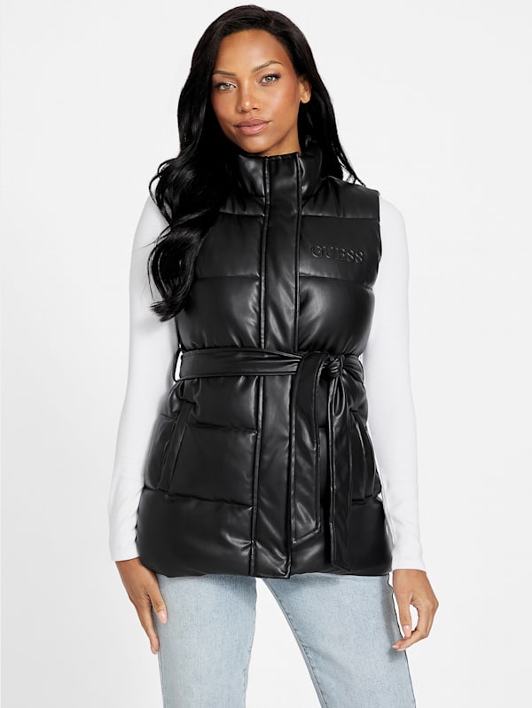 Carolyn Faux Leather Vest GUESS Factory