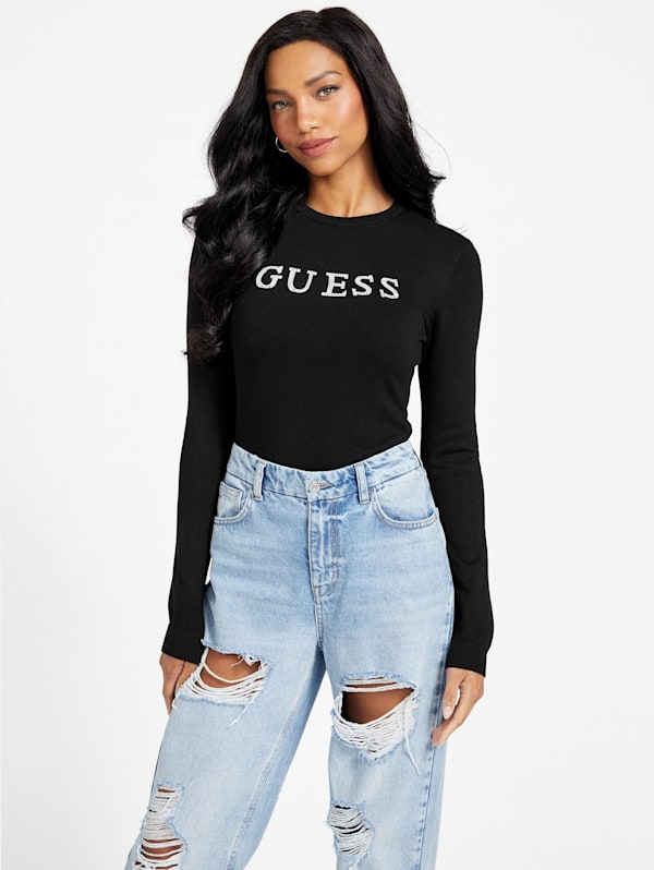 Lilly Crewneck Logo Sweater GUESS Factory Ca