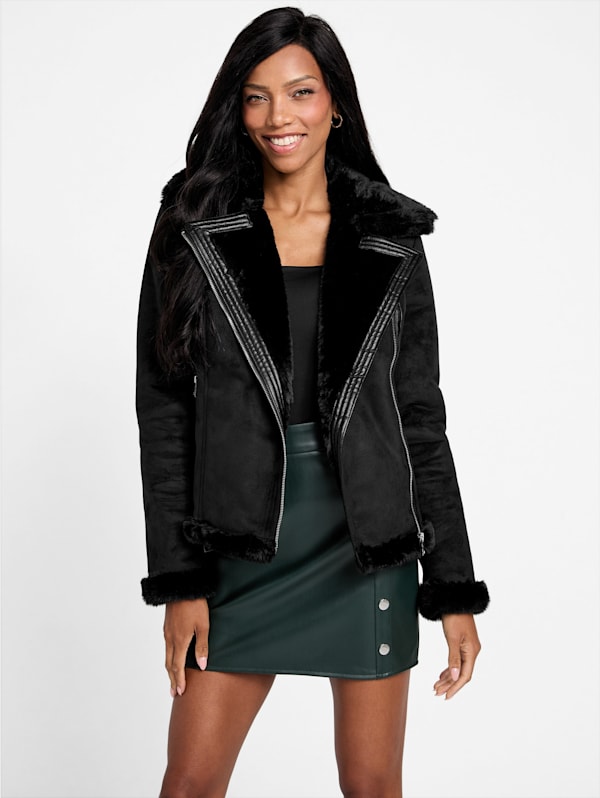 Guess shearling jacket deals