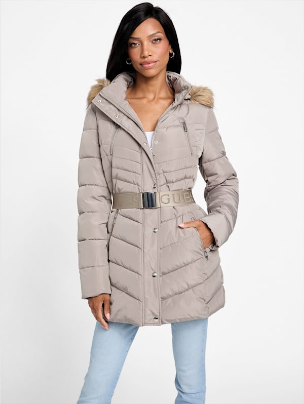Stevie Hooded Puffer Coat GUESS Factory Ca