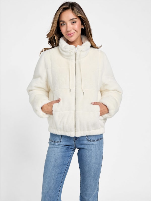 Guess rabbit fur jacket clearance