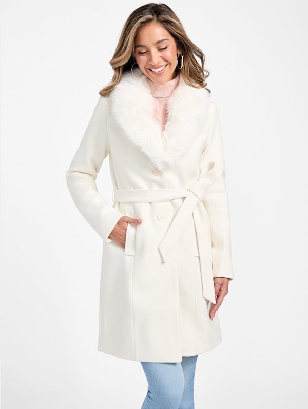 Cheryl Faux Fur Coat GUESS Factory