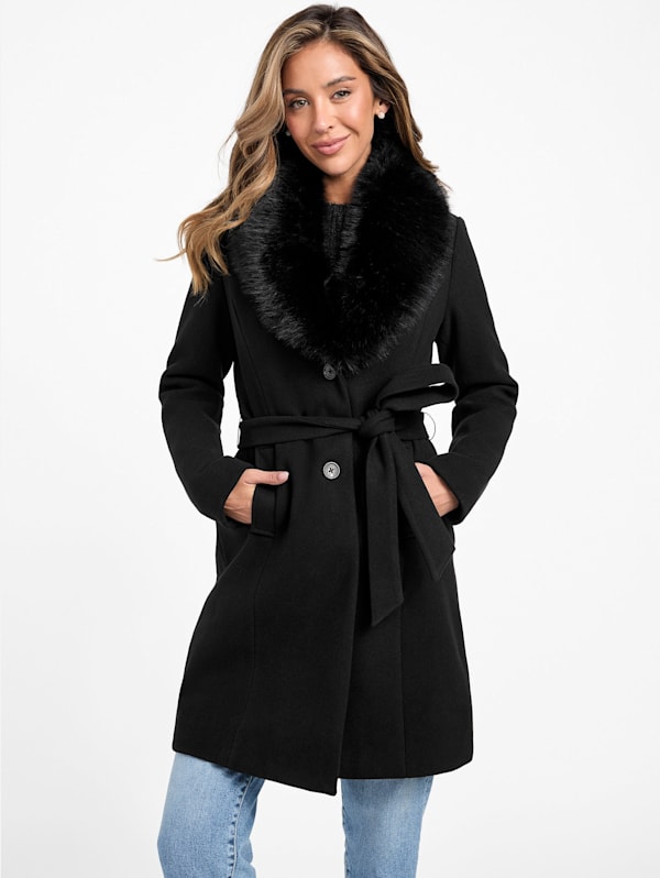 Cheryl Faux Fur Coat GUESS Factory Ca