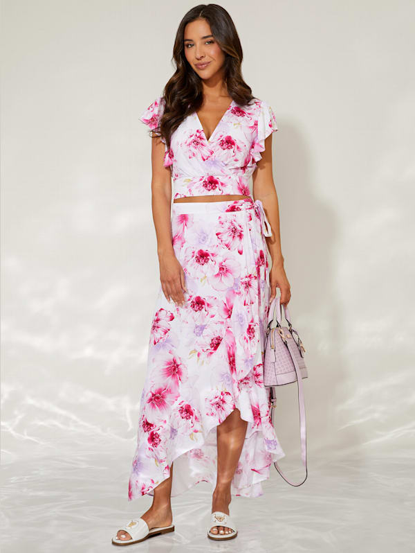 Guess pleated maxi skirt best sale