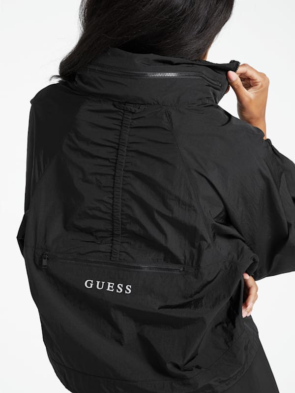 Guess black windbreaker top