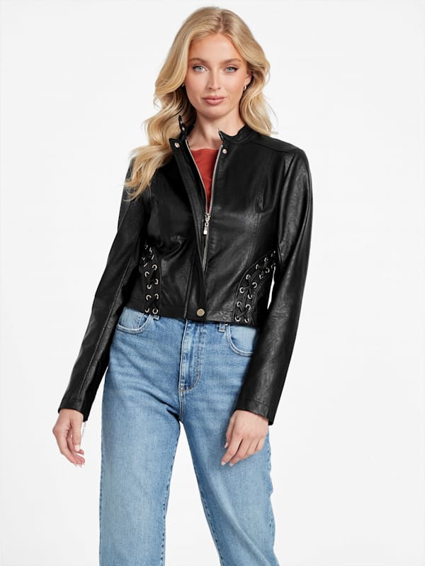 Guess factory leather jacket new arrivals
