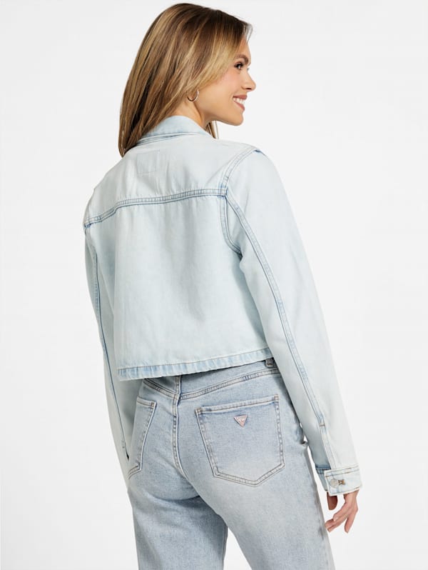 Factory Lyra Cropped Denim Jacket Blue M