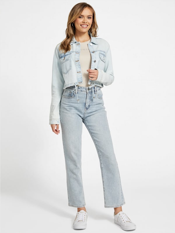 Lyra Cropped Denim Jacket GUESS Factory