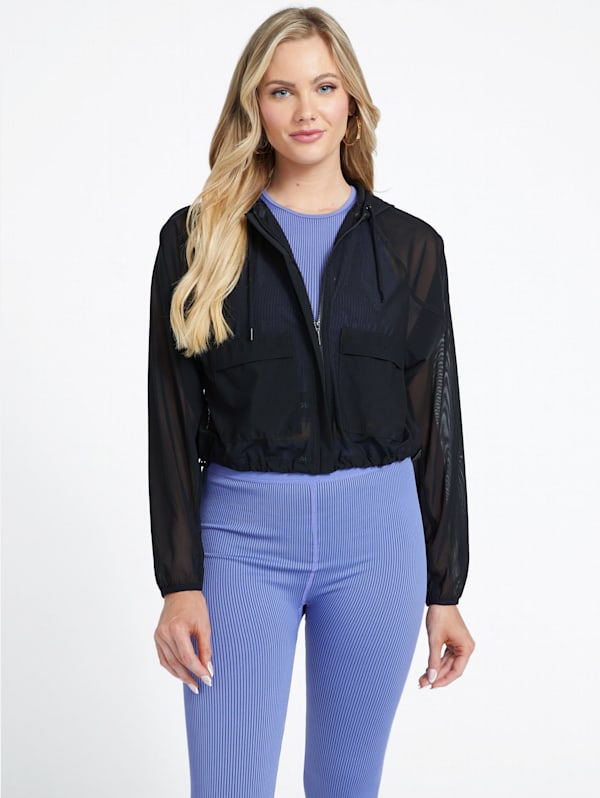 Erin Sheer Hooded Top | GUESS Factory