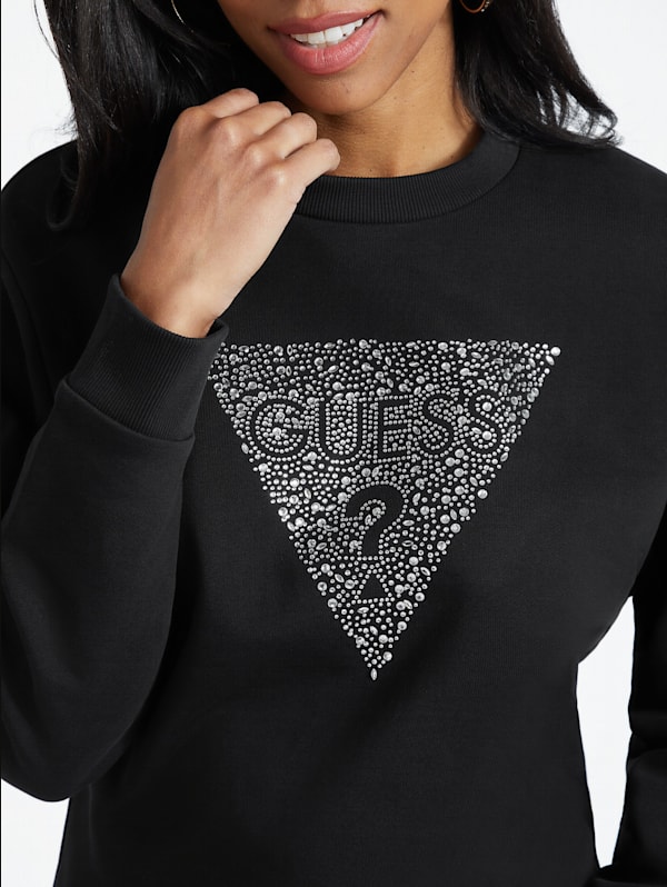 Guess triangle logo sweatshirt sales