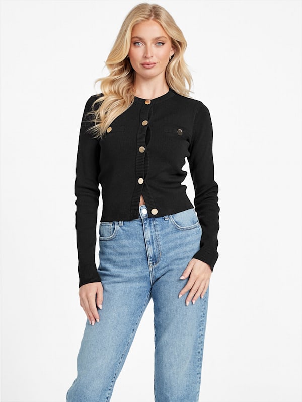 Factory Zulie Crop Cardigan Black XL