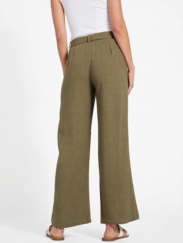 Charlie Belted Linen Pants | GUESS Factory