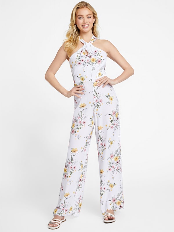Factory Brianne Printed Jumpsuit Pure White Multi M