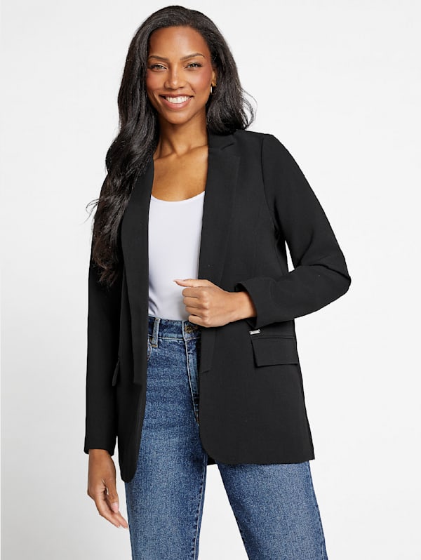 Black twill blazer deals