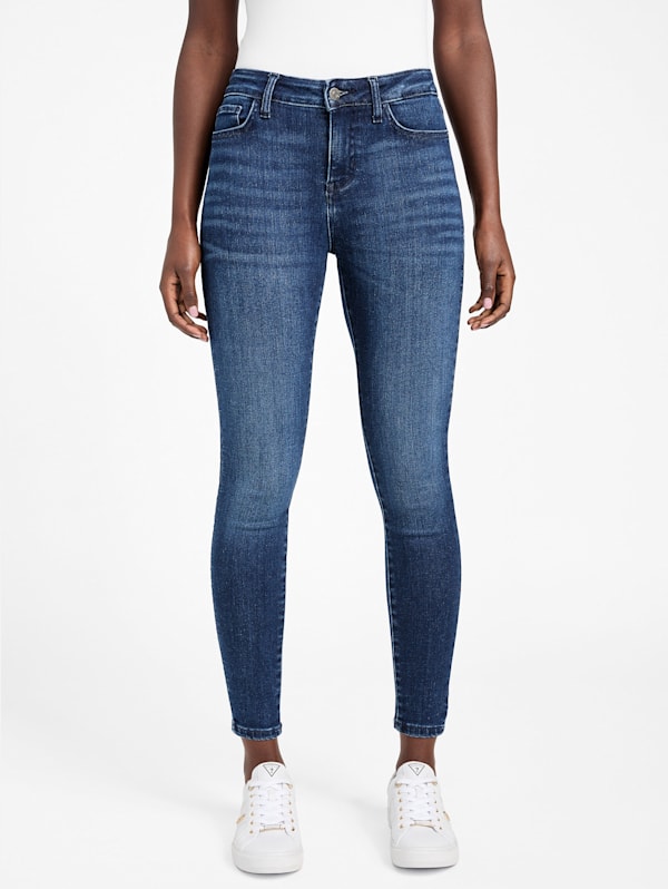 Eco Serena Mid-Rise Bling Pocket Skinny Jeans | GUESS Factory