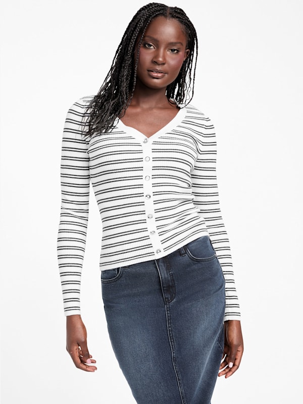 Guess striped sweater deals
