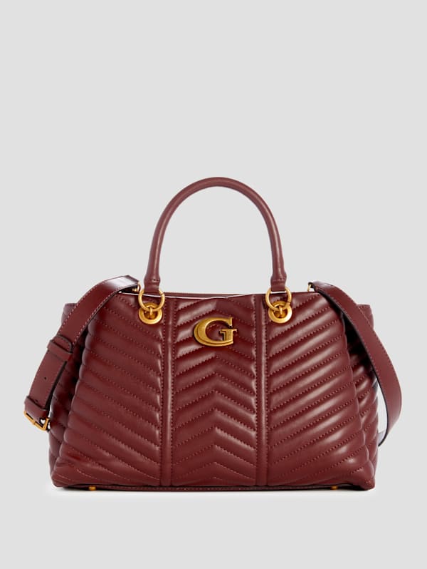 guess brown and red handbag