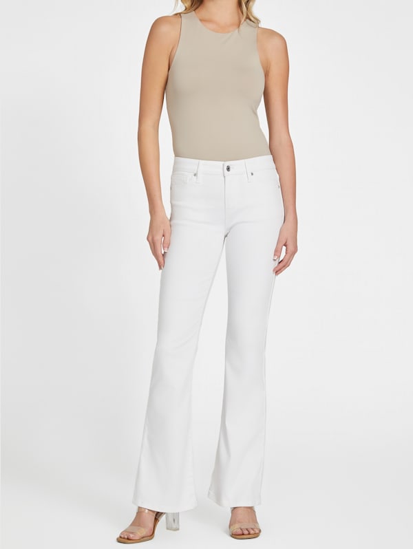 Girls white bootcut jeans online