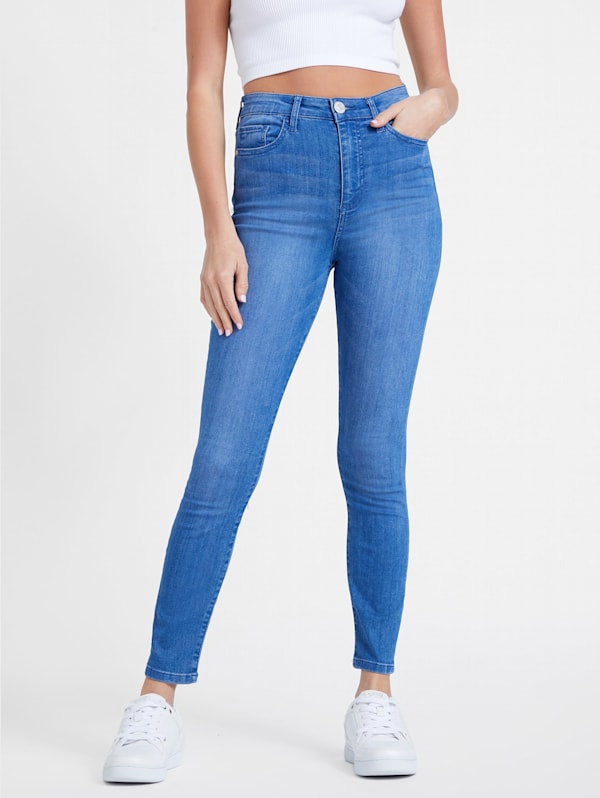 NMAGNES HIGH WAISTED SKINNY FIT JEANS, Blue