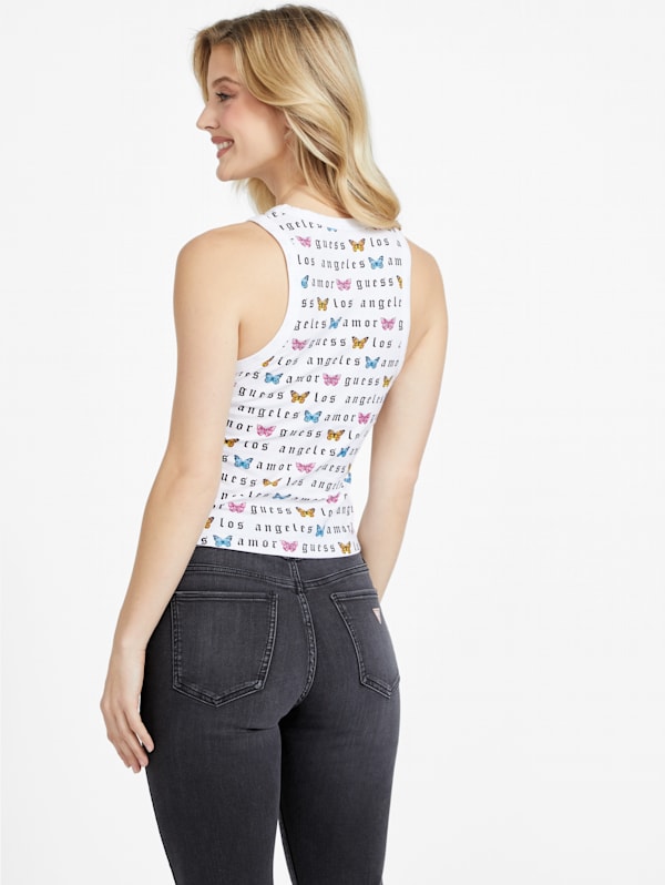 Eco Sleeveless Racerback Meadow Tank | GUESS Factory