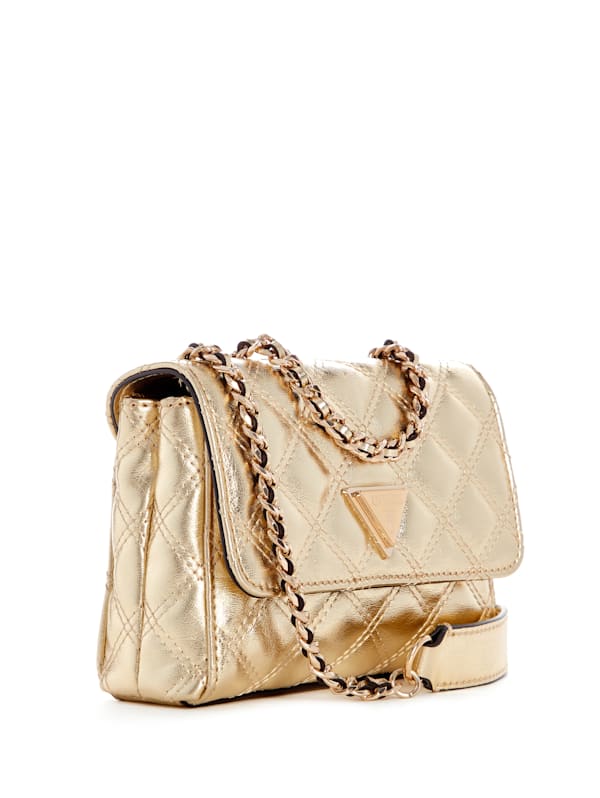 Guess Giully Quilted Mini CrossbodyGoldOne Size