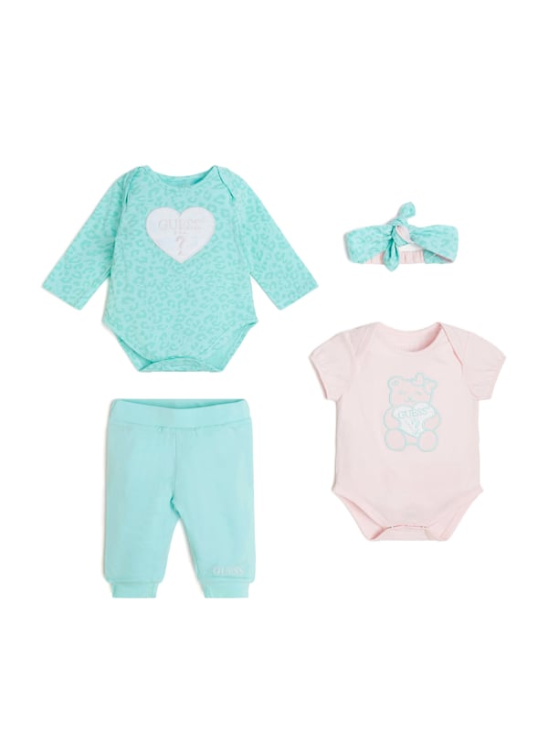 Two-Piece Bodysuit, Pants and Headband Set (3-12M)