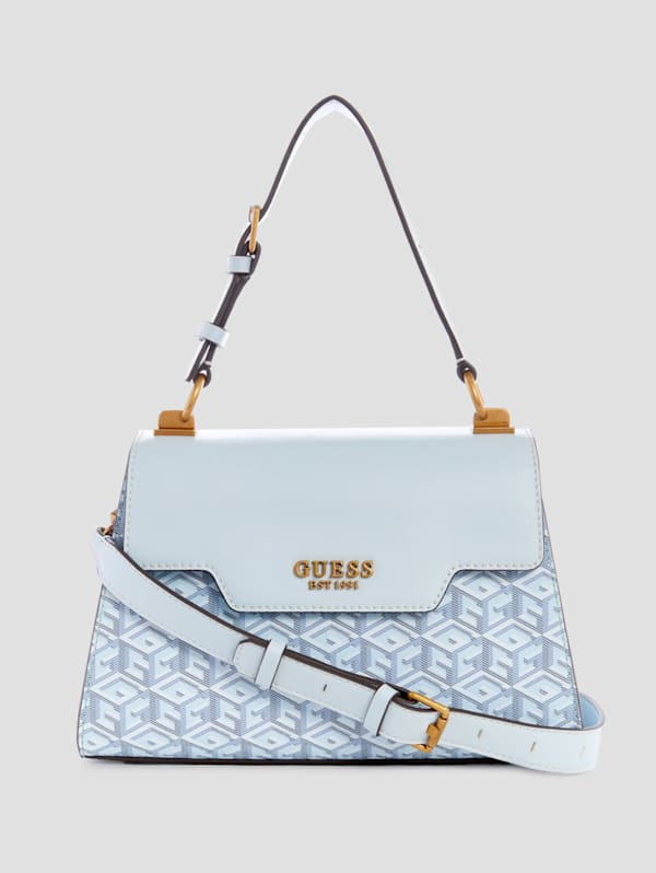 Hallie Cube Logo Fold Over Bag GUESS Canada