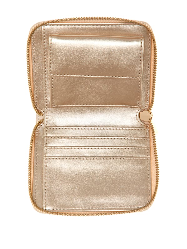 Puffer Zipper Wallet in Gold