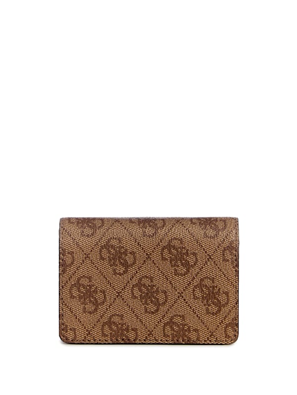 GUESS Laurel Quattro G Micro Mini Wallet Brown One Size