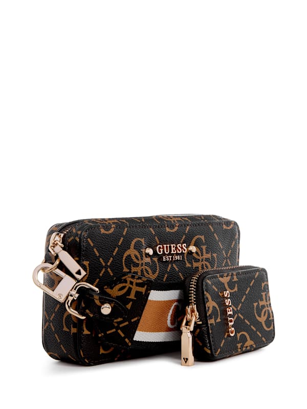 GUESS Rea Mini Monogram Camera Crossbody with Removable Pouch