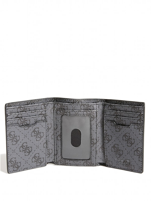 Sig Logo Stripe Trifold Wallet GUESS
