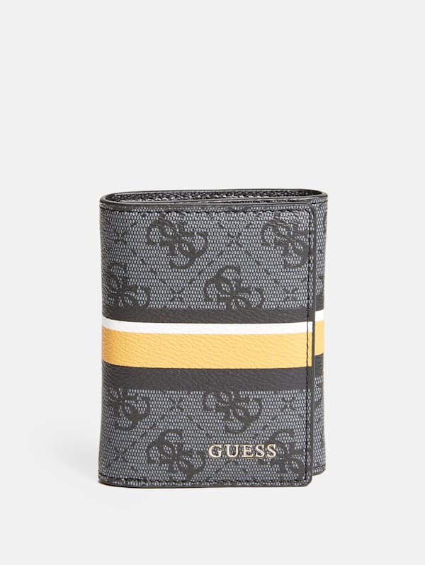 Sig Logo Stripe Trifold Wallet GUESS