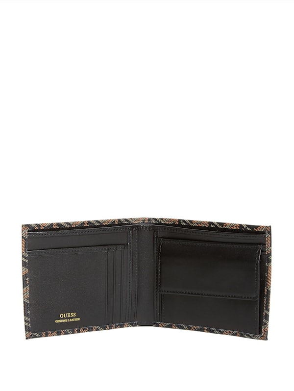 Men's Guess Leather Bifold Wallet - Black