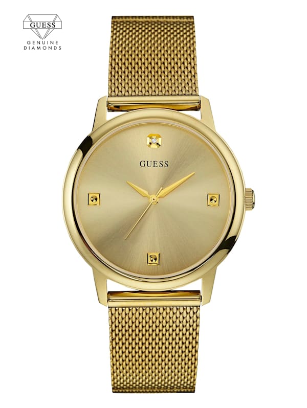 Guess mens gold diamond watch Sale