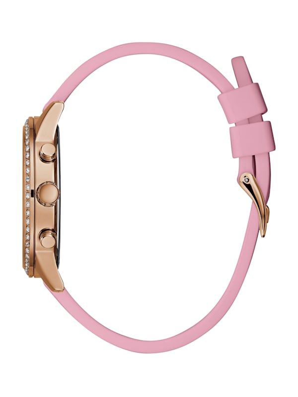 Gold watch with pink face 2025
