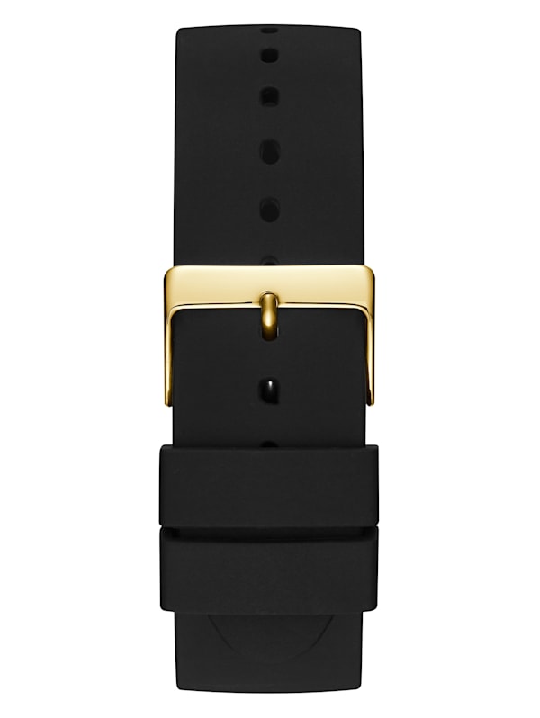 Gold guess watch with black face new arrivals