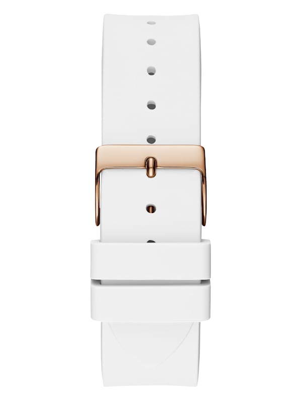 Guess white leather watch store