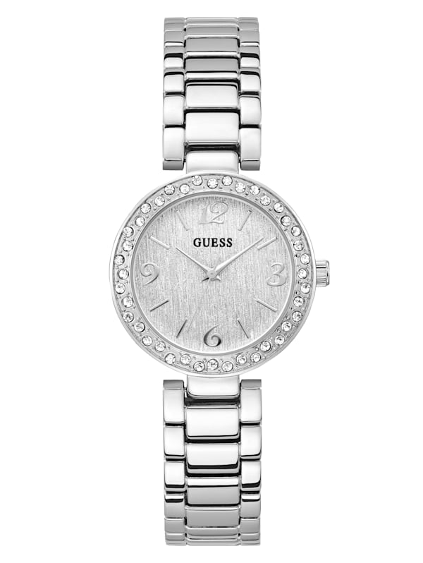Rhinestone Silver Tone Analog Watch