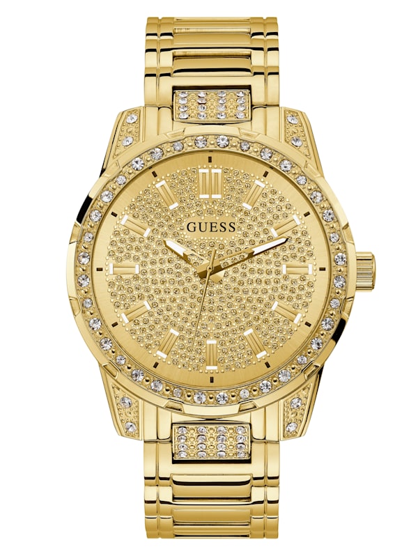 Gold Tone and Rhinestone Analog Watch GUESS Factory Ca