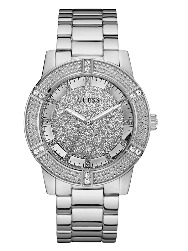 Guess silver tone watch top