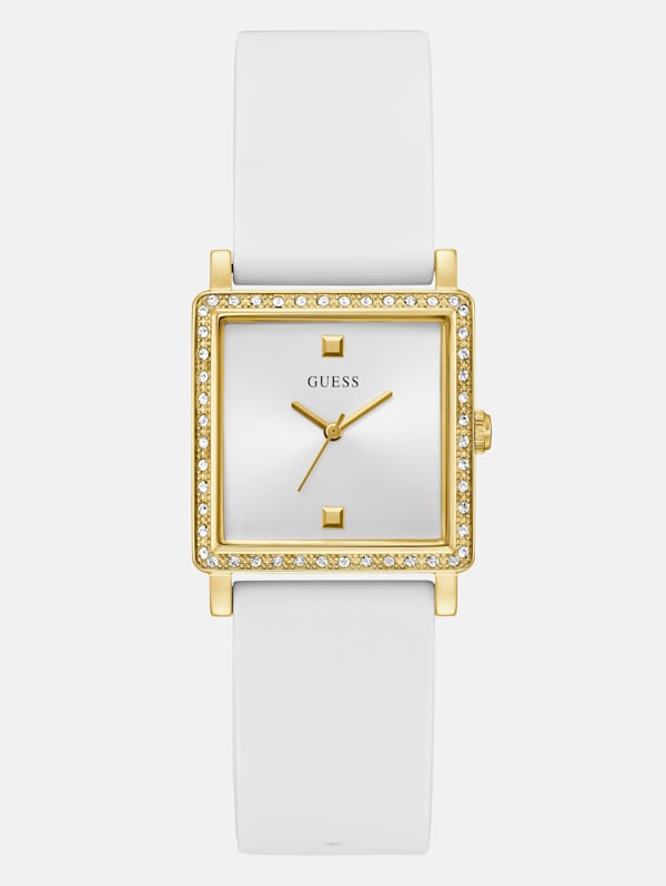 White analog watch deals