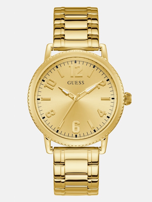 Gold Tone Analog Watch GUESS Factory