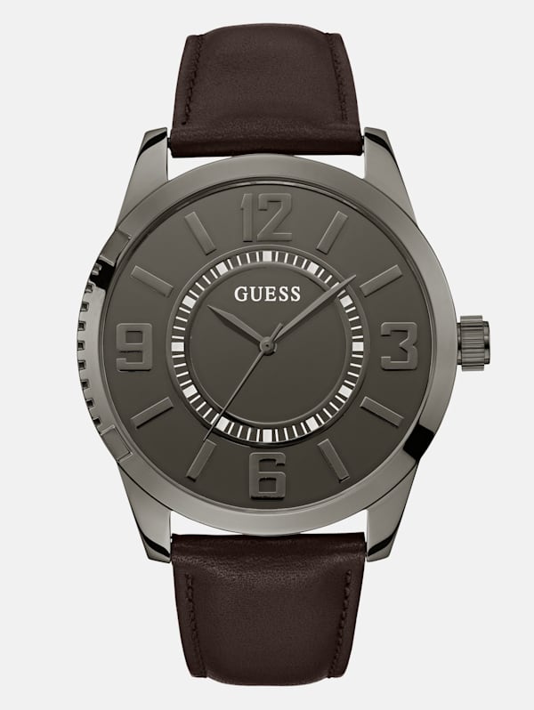 Guess watch men's leather strap new arrivals