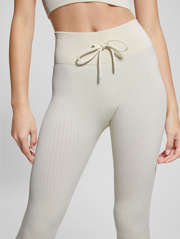 White ribbed leggings best sale
