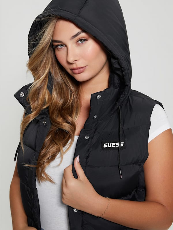 Eco Breana Crop Puffer Vest GUESS Canada