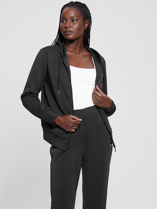 GUESS Eco Olympe Full zip Hoodie Sweatshirt Black L