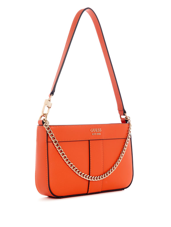 Guess Katey Mini Embroidered Luxury Satchel Crossbody in Orange