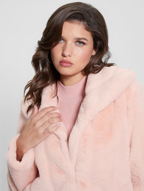 Pink Faux Fur Coat