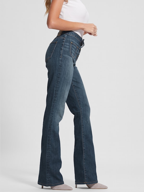 Lace up flare online jeans